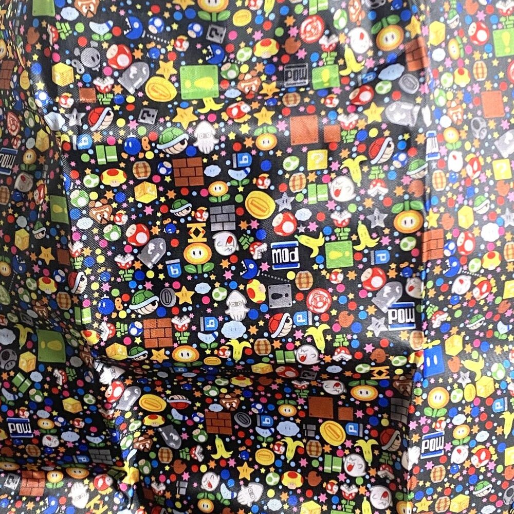 Reusable Foldable Shopping Tote Super Mario Print NWOT 19" x 16". B8 - Picture 2 of 8